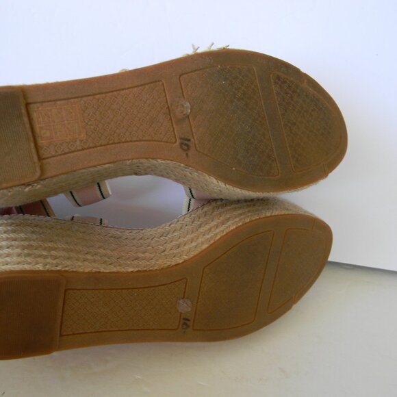TORY BURCH FREIDA PINK ESPADRILLE PLATFORM WEDGE SANDALS SZ 10M - Picture 6 of 10